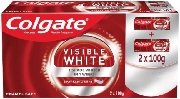 Colgate Visible White Teeth Whitening Minty Flavor for Everyday Fresh Breath Toothpaste