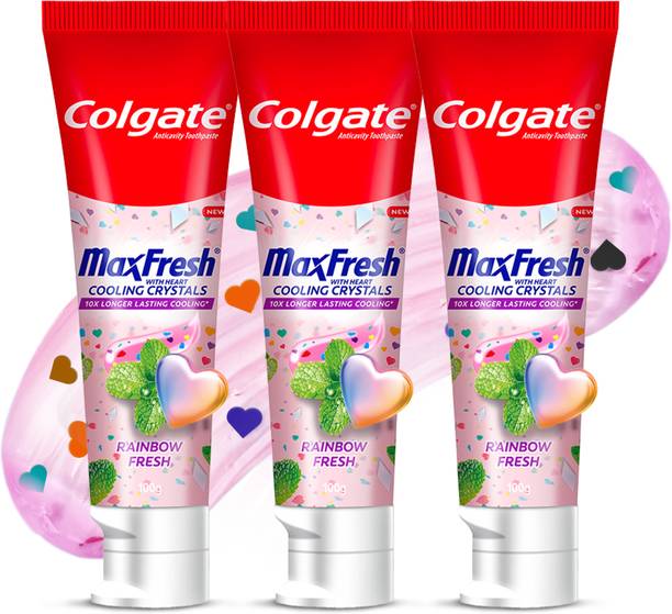 Colgate MaxFresh Rainbow Fresh Tooth paste with Cooling Crystals (100g x 3pcs) Toothpaste