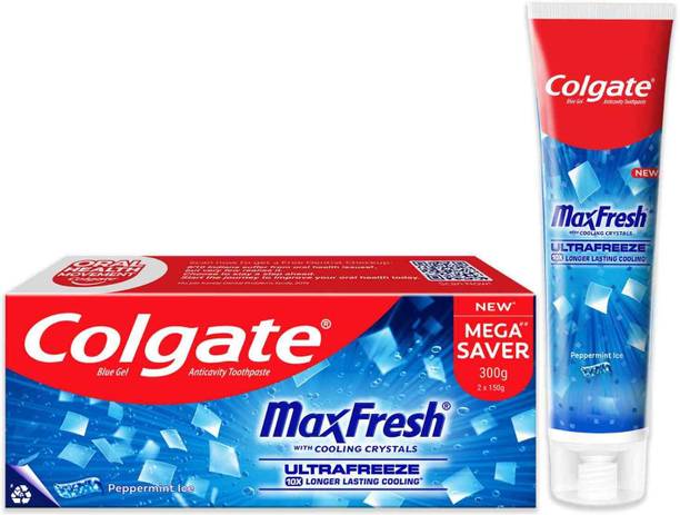 Colgate MaxFresh Toothpaste, Blue Gel Paste with Mentho...