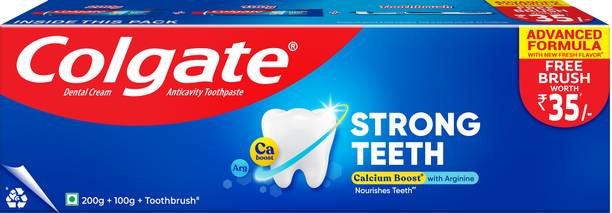 Colgate Strong Teeth, Indias No: 1 Toothpaste Brand, 2X Stronger Teeth Toothpaste