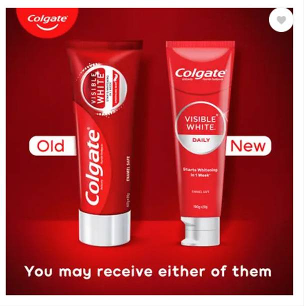 Colgate Visible White Toothpaste, Teeth Whitening Starts (200g + 40g) Toothpaste