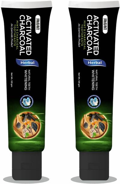 Jagat Devsutra Dr. Trusted Ayurvedic HERBAL Activated Charcoal Toothpaste for Teeth Whitening - 100% Natural Formula with Mint Flavour, No Fluoride & Artificial Colours Toothpaste