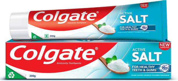 Colgate Active Salt Toothpaste with Salt and Mint, Daily Germ Protection (Combo Pack) Toothpaste