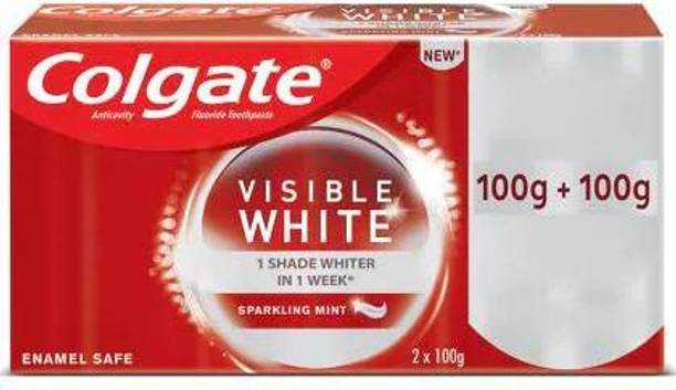 Colgate Visible White Toothpaste, Teeth Whitening Starts in 1 week (200g + 40g) Toothpaste