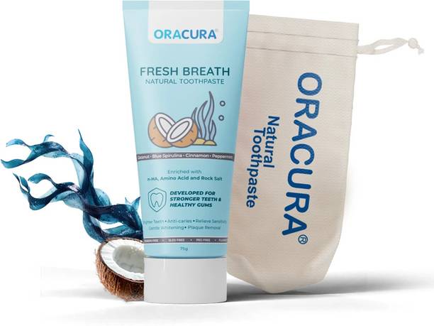 ORACURA Natural Toothpaste for Fresh Breath (Coconut) | Developed for Stronger Teeth Toothpaste 75 g