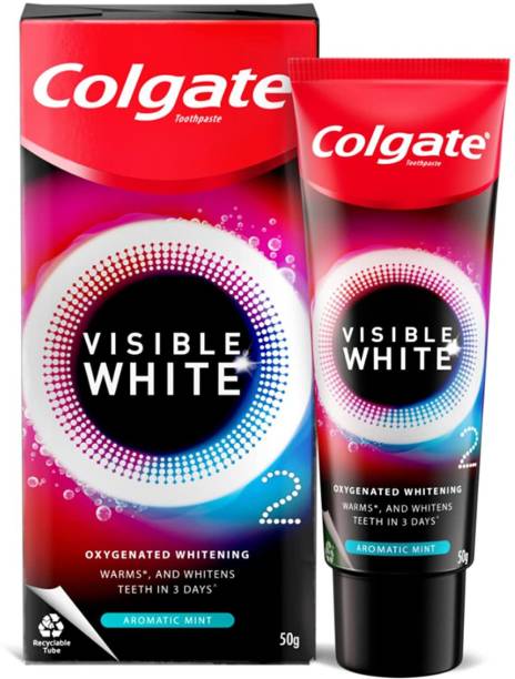 Colgate Visible White O2, Teeth Whitening Toothpaste, Aromatic Mint, 50g, Active Oxygen Toothpaste