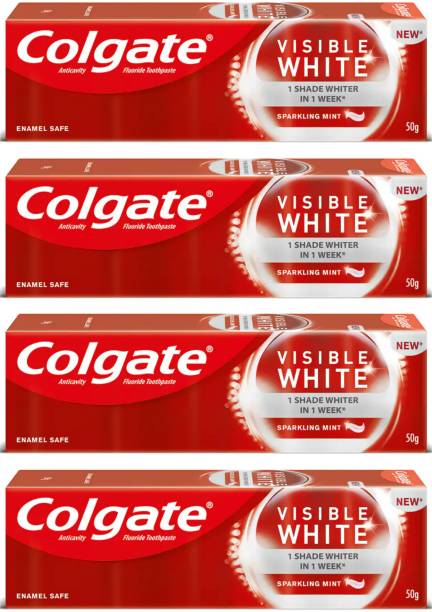 Colgate Visible White Sparkling Mint 4x50g (Pack of 4, 50g each) Toothpaste