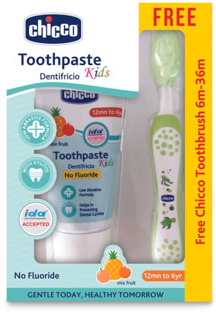 Chicco Toothpaste Mixfruit + Brush Green 6-36M Toothpaste