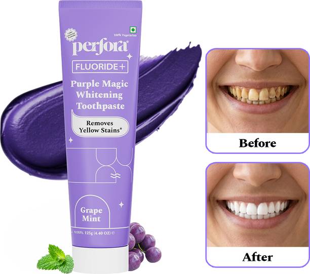 Perfora Purple Whitening Toothpaste, Color Corrector Formula, SLS Free Toothpaste