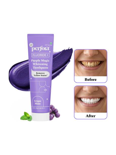 Perfora Purple Whitening Toothpaste, Color Corrector Formula, SLS Free Toothpaste