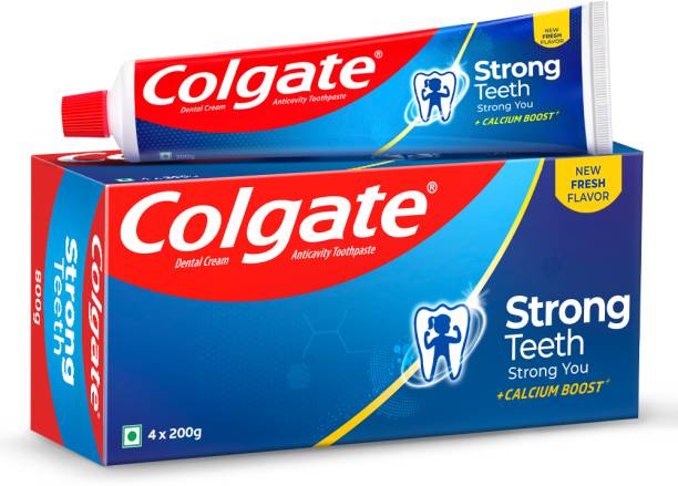 Colgate Strong Teeth Indias No.1 Toothpaste Brand, Calcium-boost for 2X Stronger Teeth Toothpaste