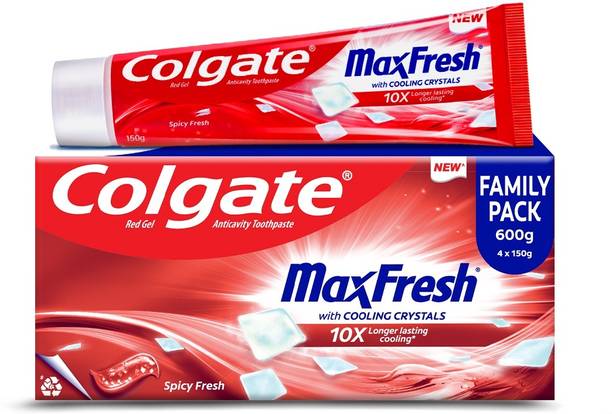 Colgate MaxFresh Toothpaste, Red Gel Paste with Menthol - Spicy Fresh (Combo Pack) Toothpaste