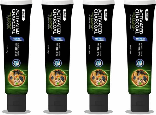 Jagat Devsutra Dr. Trusted Ayurvedic HERBAL Activated Charcoal Toothpaste for Teeth Whitening - 100% Natural Formula with Mint Flavour, No Fluoride & Artificial Colours Toothpaste