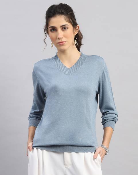 Casual Regular Sleeves Self Design Women Blue Top