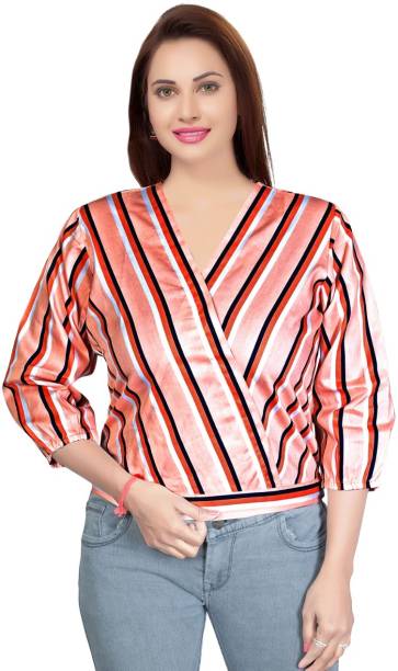 MANCHESTER Formal Striped Women Pink Top