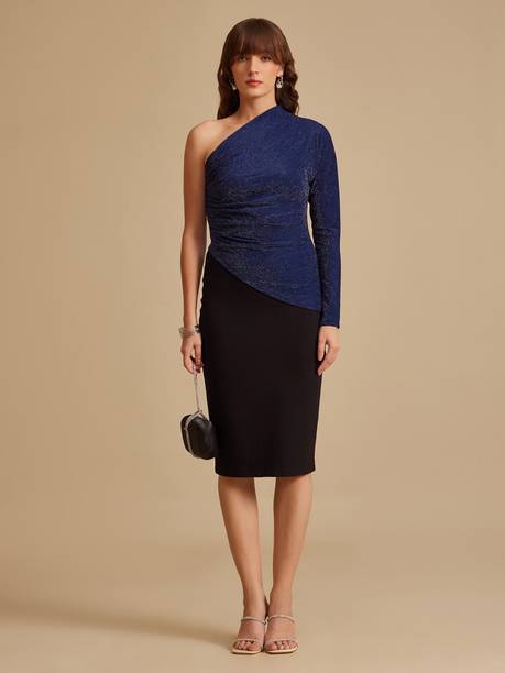 Party Regular Sleeves Solid Women Blue Top