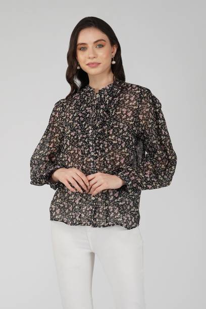 street22 Casual Printed Women Black Top