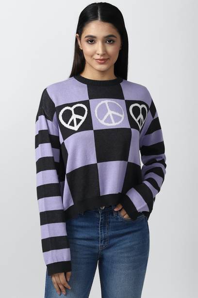 Casual Regular Sleeves Geometric Print Women Multicolor Top