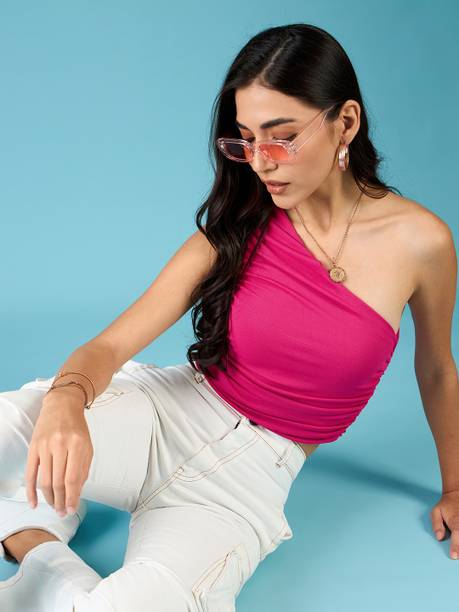 Casual Sleeveless Printed Women Pink Top