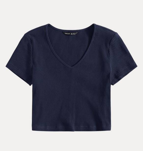 Show In Style Casual Striped Women Dark Blue Top