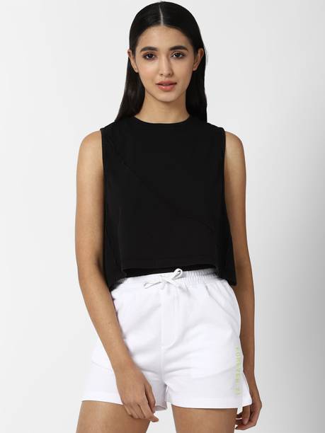 Casual One Shoulder Sleeves Solid Women Black Top