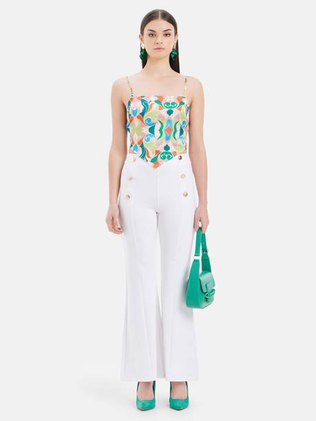 Casual Noodle Straps Printed Women Multicolor Top