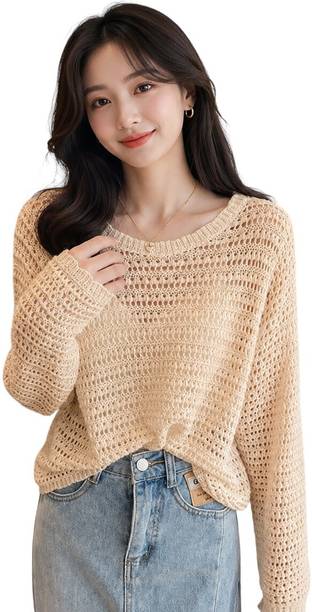 Casual Regular Sleeves Self Design Women Beige Top