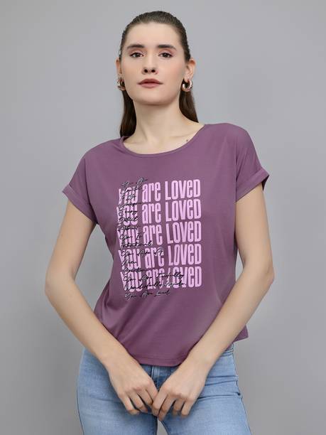 Casual Regular Sleeves Embroidered Women Purple Top