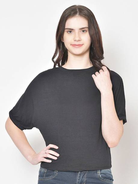 BAESD Casual Regular Sleeves Solid Women Black Top
