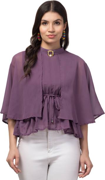 मी स्वाग महिलाओं के लिए कैजुअल सॉलिड बैंगनी टॉप