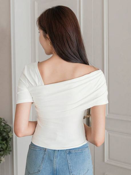Casual Regular Sleeves Solid Women White Top