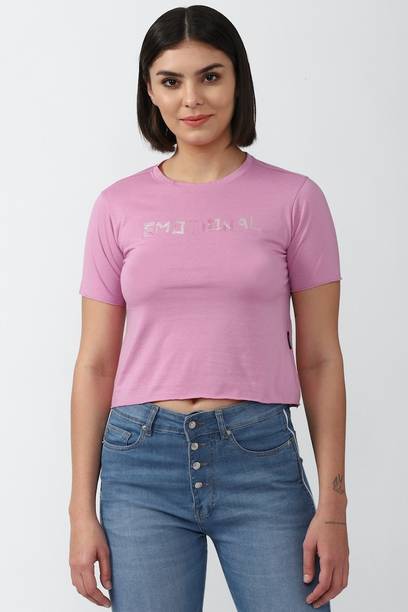 Casual Regular Sleeves Self Design Women Pink Top