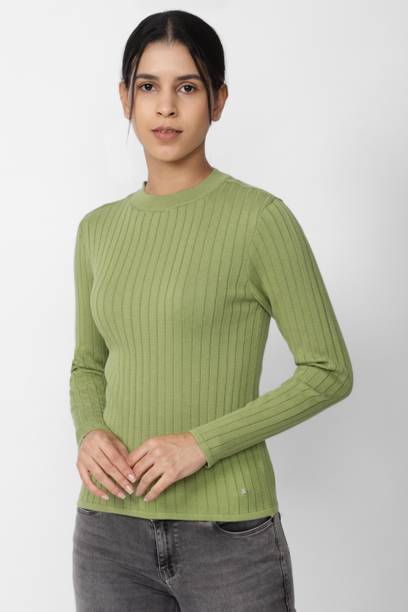 Casual Regular Sleeves Solid Women Light Green Top