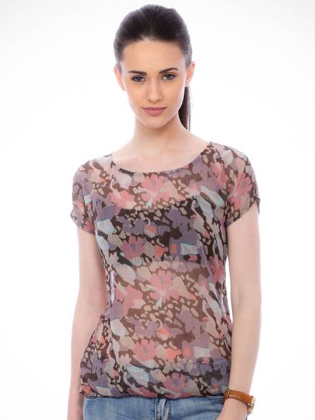 BAESD Casual Regular Sleeves Printed Women Multicolor Top