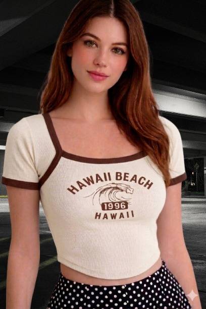Casual Regular Sleeves Printed Women Beige, Brown Top