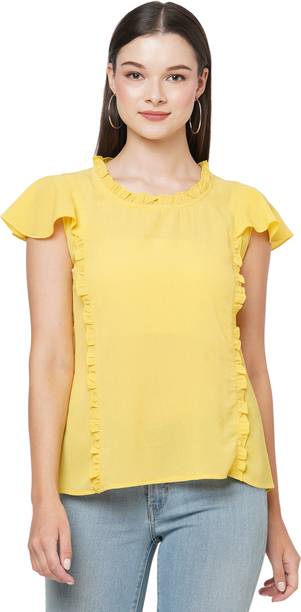 GO.4.IT Casual Solid Women Yellow Top