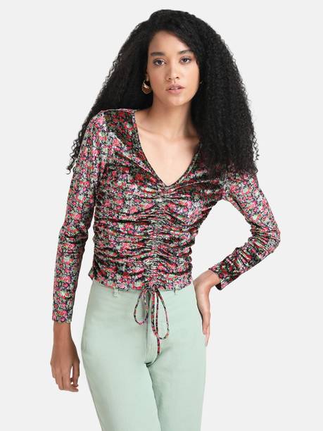 Casual Regular Sleeves Printed Women Multicolor Top