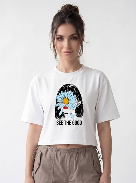 GIBBONTE Casual Graphic Print Women White Top