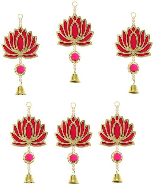 WAHHSON 6pcs Handmade Wall Decor Lotus Toran jhumki Hanging for Home Decor All Festival Toran