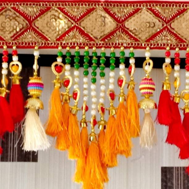 P A HEALTH AND FITNESS Latest Traditional Moti Jhumar Toran/Toranam Main Gate Home/Mandir Decor.[3FT] Toran