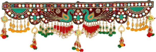 Jack Lawrence Traditional Velvet Embroidery Peacock Jula Jhumar /Toranam Home Decor.[3FT] Toran