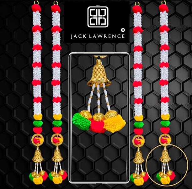 Jack Lawrence Red Multicolor Decorative Washable Toran/Ladi/Latkan – Pack of 4 Toran