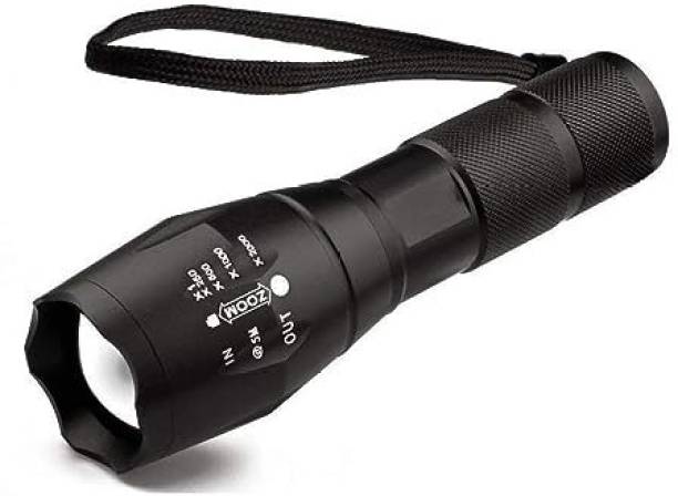 Bluedeal 650 Rechargeable Torch LED Torch Flashlight, Black, Pack of 1 Torch