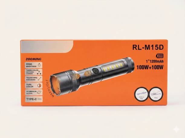 PICSTAR M15D High Power Long Range LED Torch with Digital Display | Type-C Torch