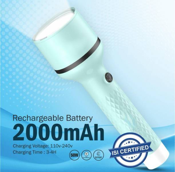 Oximus Type-C Fast Charging Rechargeable Mini Pocket LED Torch Light for 5 hrs Torch Emergency Light
