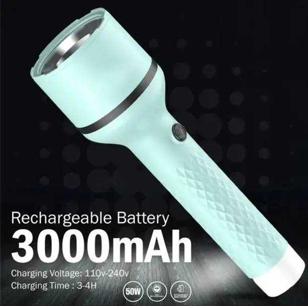 EPONYMOUS Rechargeable Torch Up to 1 Km high power Torch (Blue, 18 cm, Rechargeable) Torch