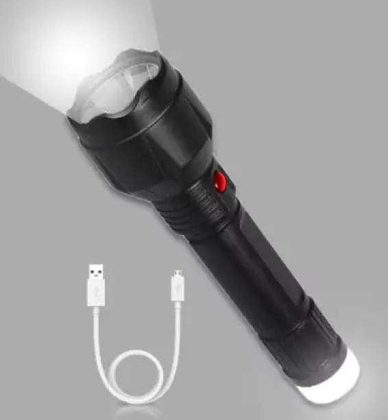 KAVANA Lithium Battery Long Range Led torch Light Rechargeable with 2000mAh Battery Torch