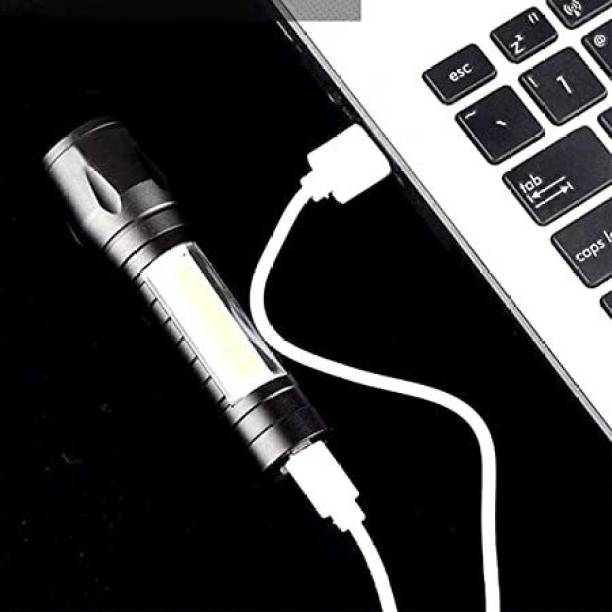 Kloud-Mounten LED Flashlight with COB Light Mini Waterproof USB Rechargeable 3 Modes Pen Clip 2 hrs Torch Emergency Light