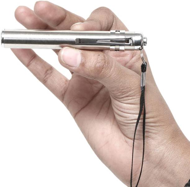 Shakuntla Silver LED Pen Torch for Doctors Medical Examination Penlight with Pocket Clip Smart Pen