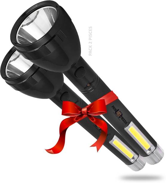 Pick Ur Needs Long Range Led torch Light Rechargeable With 2000mAh Battery ( Pack Of 2) Torch